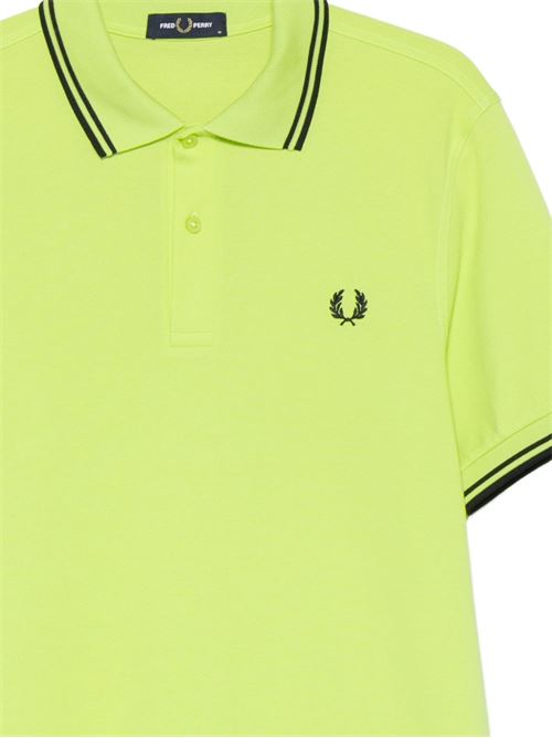 Polo uomo Fred Perry M3600 lime e nero con doppia riga FRED PERRY | M3600P84B